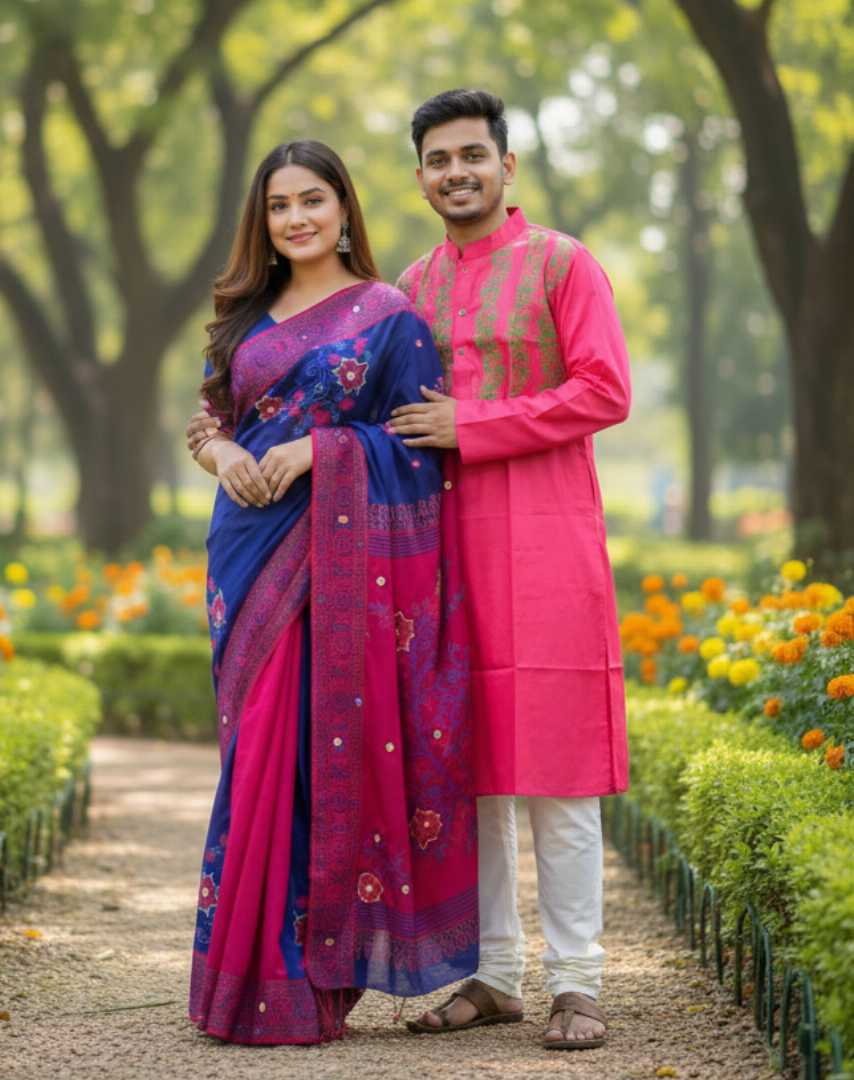 শাড়ী,পাঞ্জাবি,কাপল,সেট