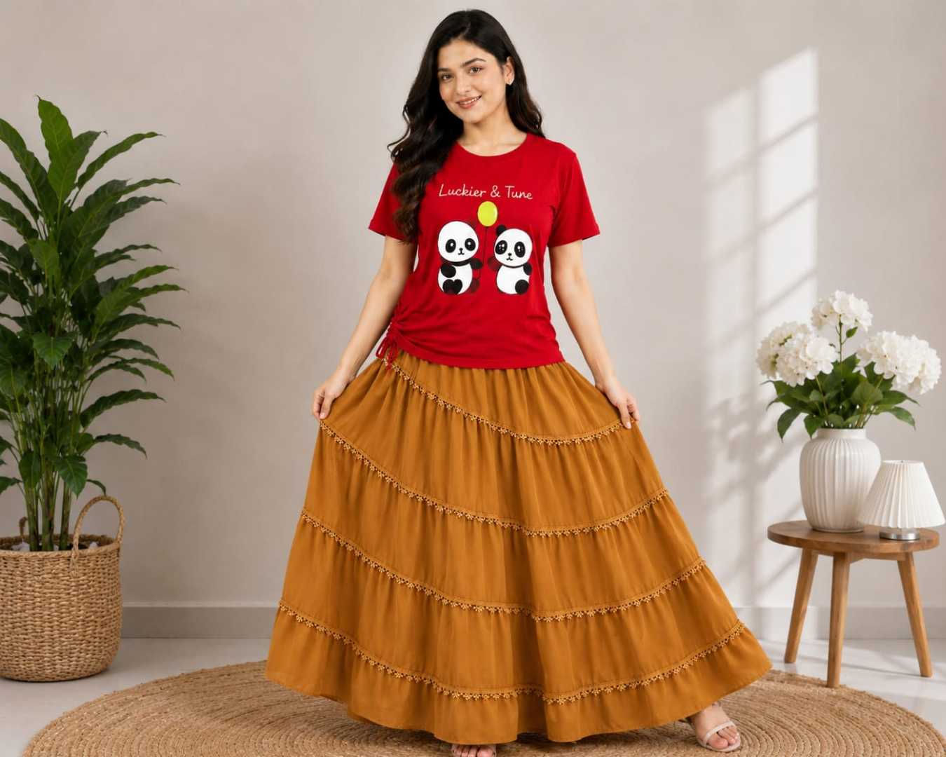 উন্নতমানের,স্কার্ট,এবং,টি-শার্ট,