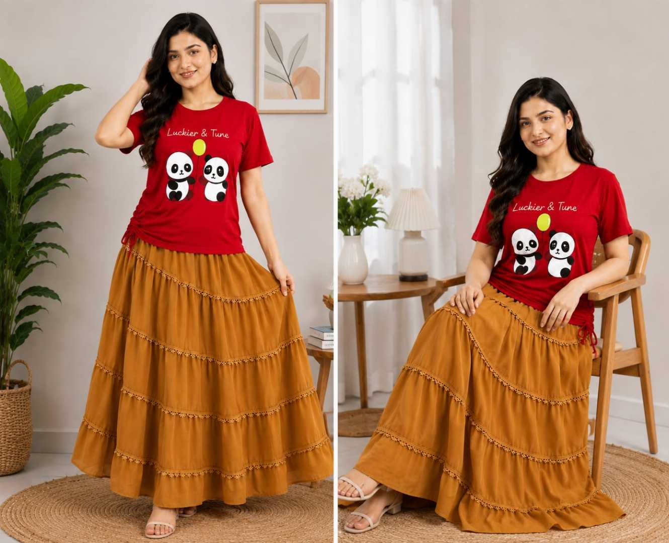 উন্নতমানের,স্কার্ট,এবং,টি-শার্ট,